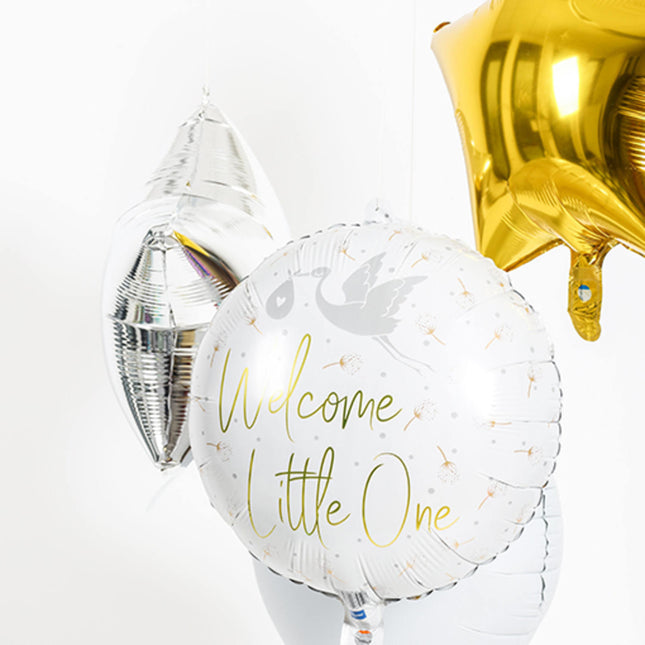 Palloncino ad elio Welcome Little One Cicogna vuoto 45 cm