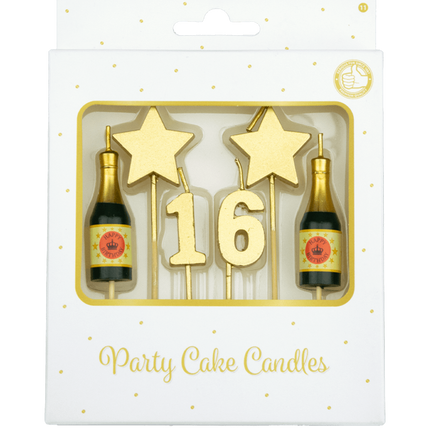 Candele 16 anni Champagne 17,5 cm