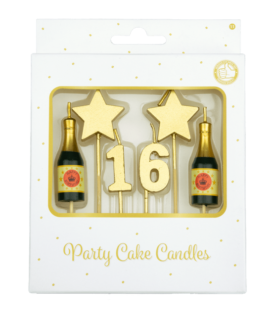 Candele 16 anni Champagne 17,5 cm