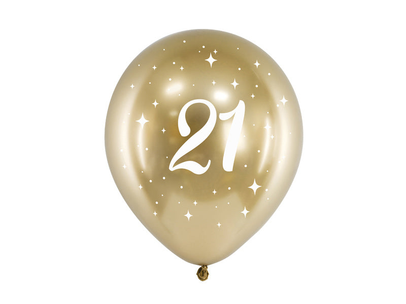 Palloncini 21 anni oro 30cm 6pz