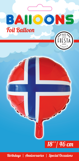 Palloncino ad elio bandiera Norvegia 45 cm vuoto