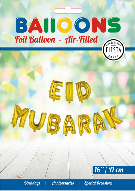 Palloncini Lettera Eid Mubarak Oro Vuoto 41 cm