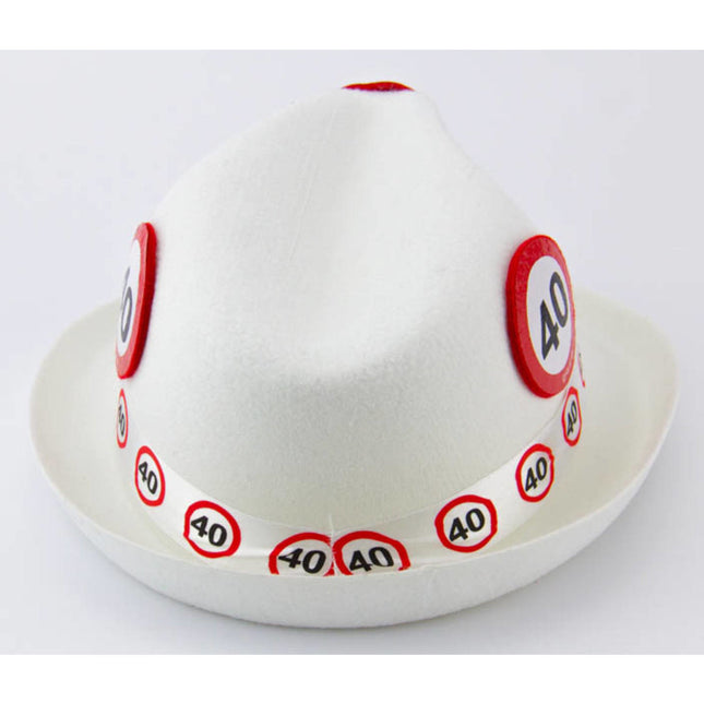 Cappello 40 anni cartello stradale