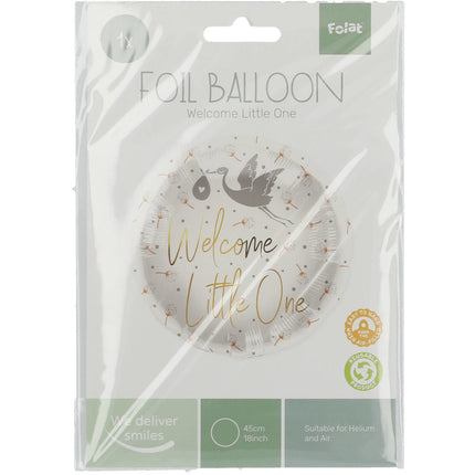 Palloncino ad elio Welcome Little One Cicogna vuoto 45 cm