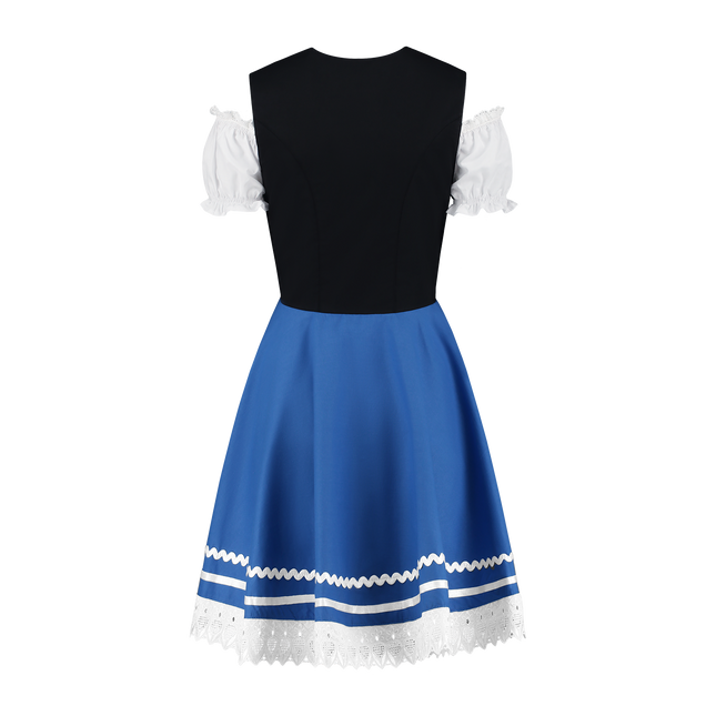 Dirndl 2-dlg., nero/blu, camicetta Carmen