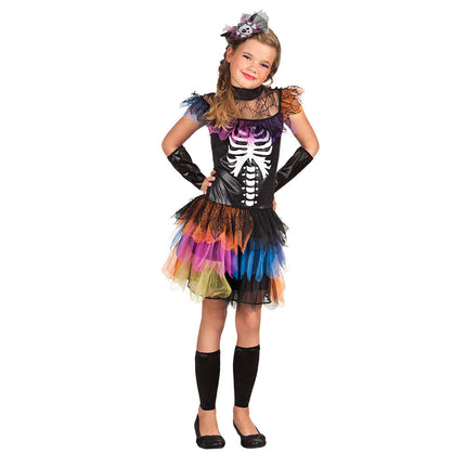 Costume da scheletro di Halloween Principessa Bambino