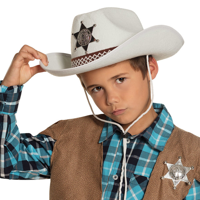 Cappello da Cowboy Bianco Bambino