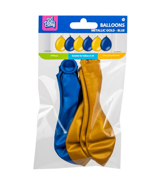 Palloncini blu oro metallizzati 30cm 6pz