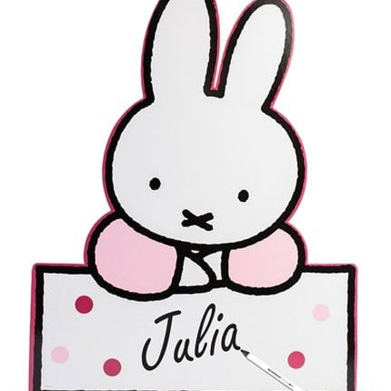 Cartello per porta Miffy rosa chiaro 60 cm