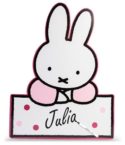Cartello per porta Miffy rosa chiaro 60 cm