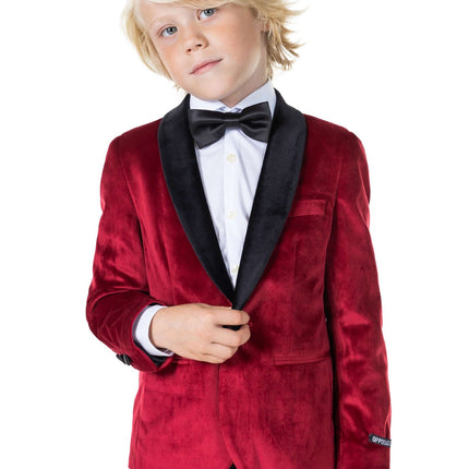 Blazer in velluto rosso bordeaux Ragazzo OppoSuits