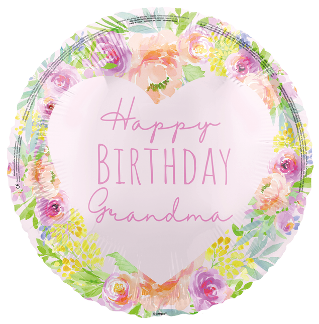 Palloncino a elio Happy Birthday Vuoto Nonna 45cm