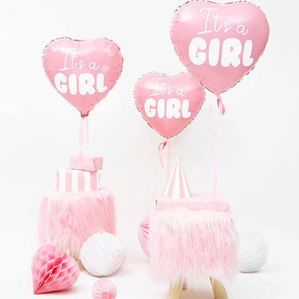 Palloncino ad elio Cuore It's A Girl vuoto 45 cm