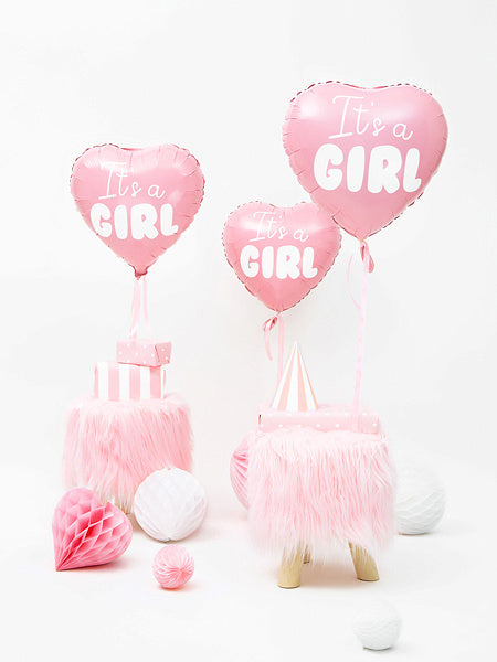 Palloncino ad elio Cuore It's A Girl vuoto 45 cm