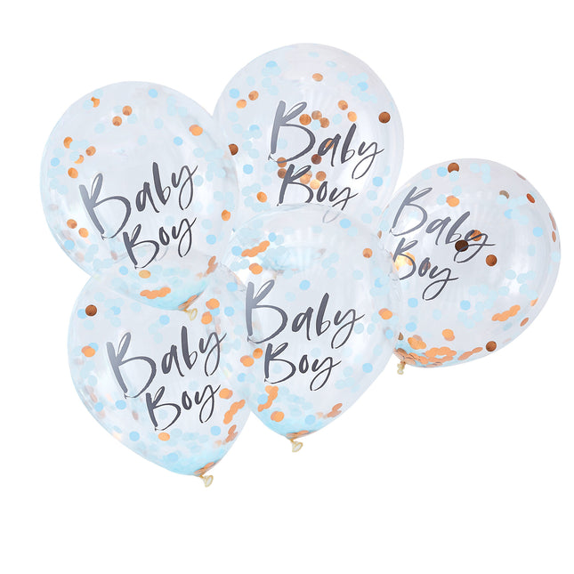 Palloncini coriandoli blu Baby Boy 30cm 5pz