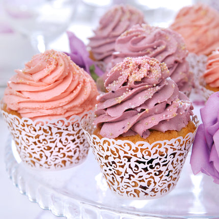 Stampi per cupcake bianchi 8,5 cm 10 pezzi