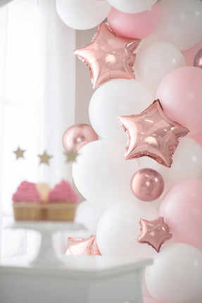 Palloncino ad elio Stella Oro Rosa Vuoto 12cm 25pz