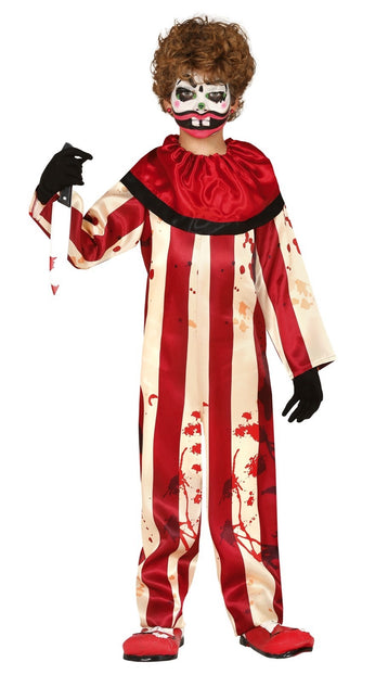 Costume di Halloween da clown per bambino a righe