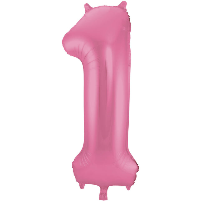 Palloncino Foil Figura 1 Rosa Opaco XL 86cm vuoto