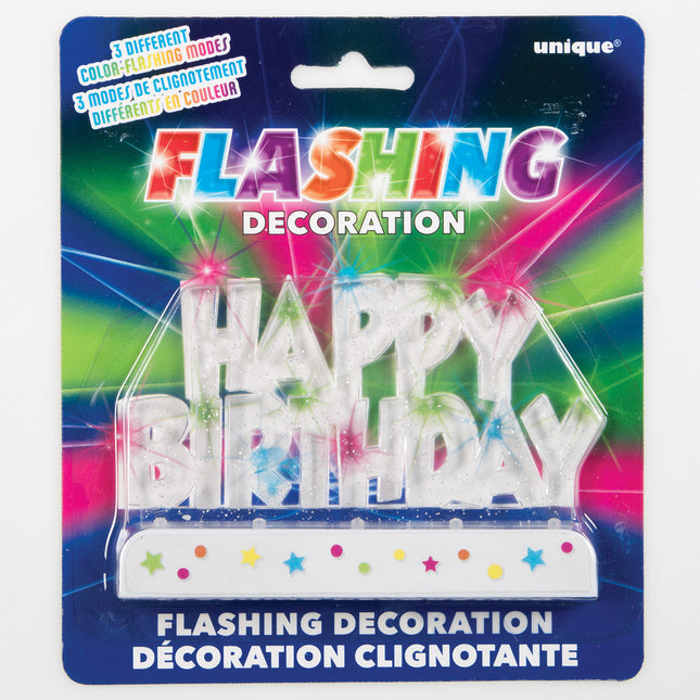 Cake topper Happy Birthday Lights 12,1 cm