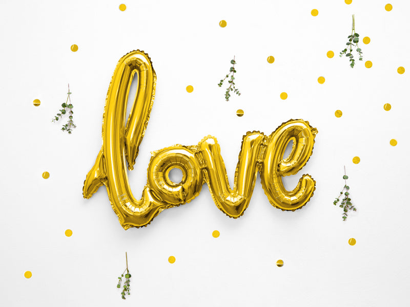 Set di palloncini a forma di lettera Love Oro Vuoto 73cm