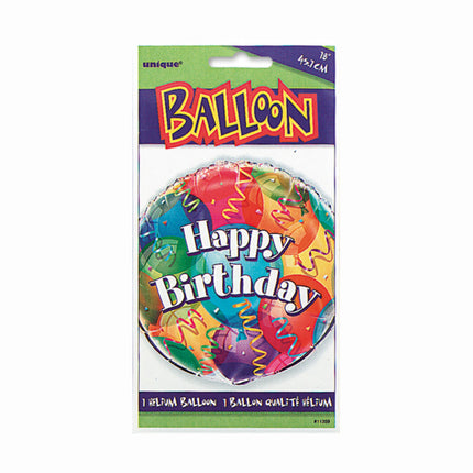 Palloncini ad elio Happy Birthday colorati 45cm vuoti