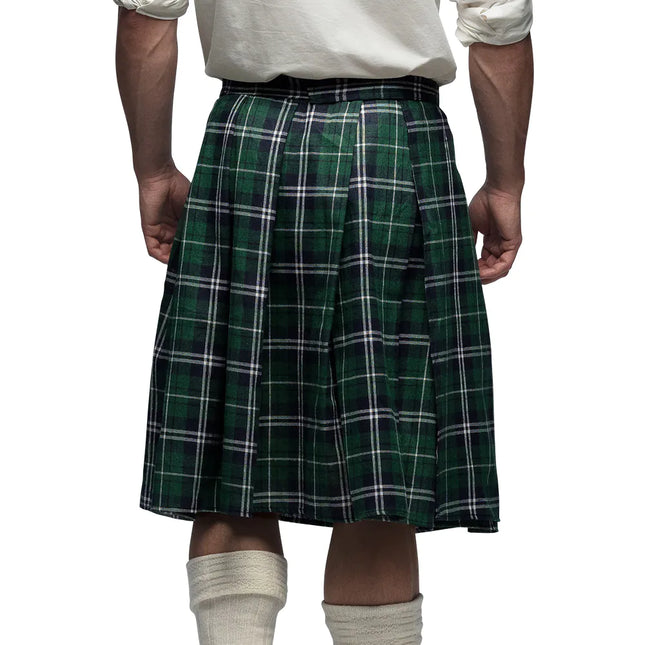 Kilt verde da uomo con borsa