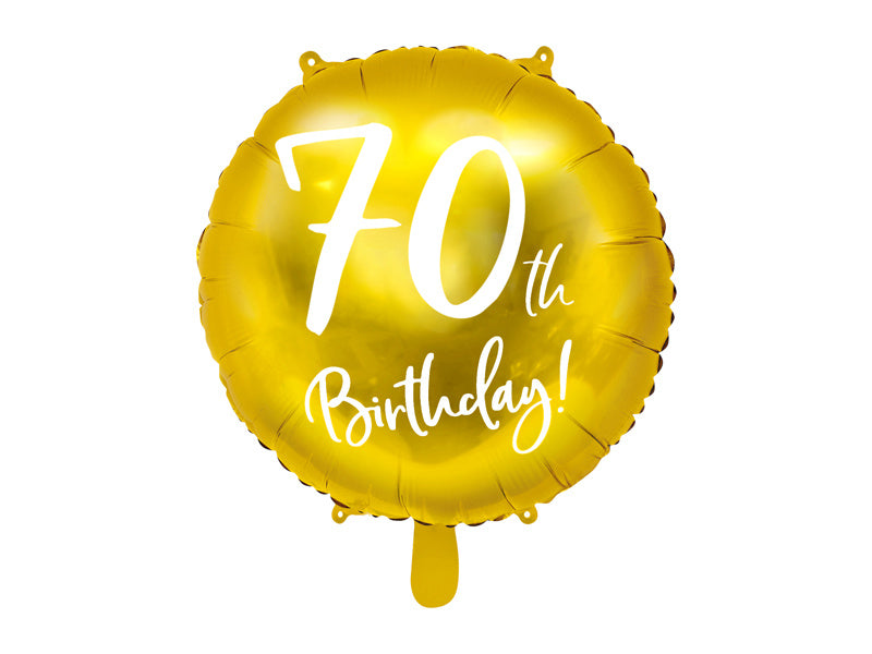 Palloncino ad elio 70Th Birthday Oro Vuoto 45cm