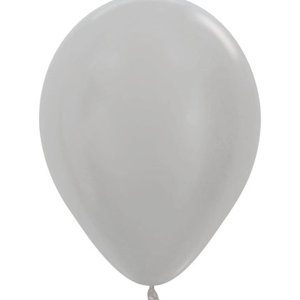 Palloncini Perla Argento 25cm 100pz