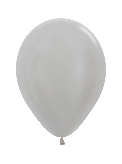 Palloncini Perla Argento 25cm 100pz