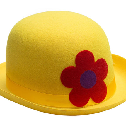 Cappello a bombetta Clown Giallo