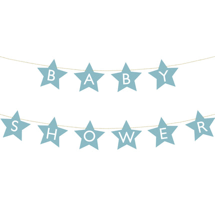 Ghirlanda di stelle blu per baby shower 3m