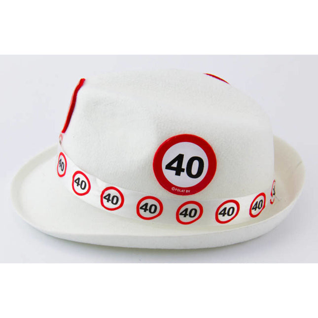 Cappello 40 anni cartello stradale