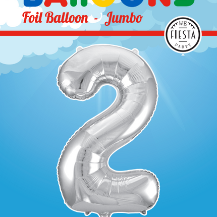 Palloncino Foil Figura 2 Silver XL 86cm vuoto