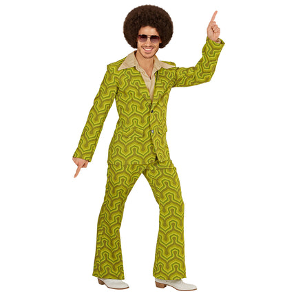 Costume Disco 70S Uomo Verde