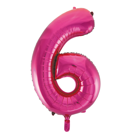 Palloncino Foil Figura 6 Fucsia XL 86cm vuoto