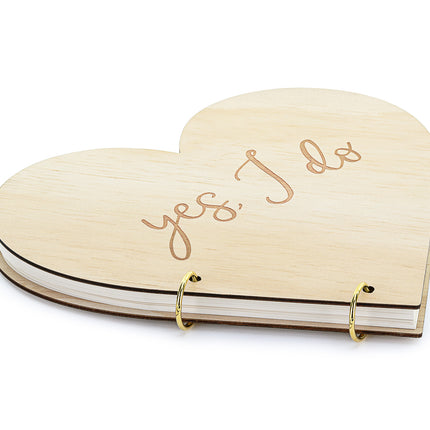 Libro degli ospiti Cuore Yes I Do Wood