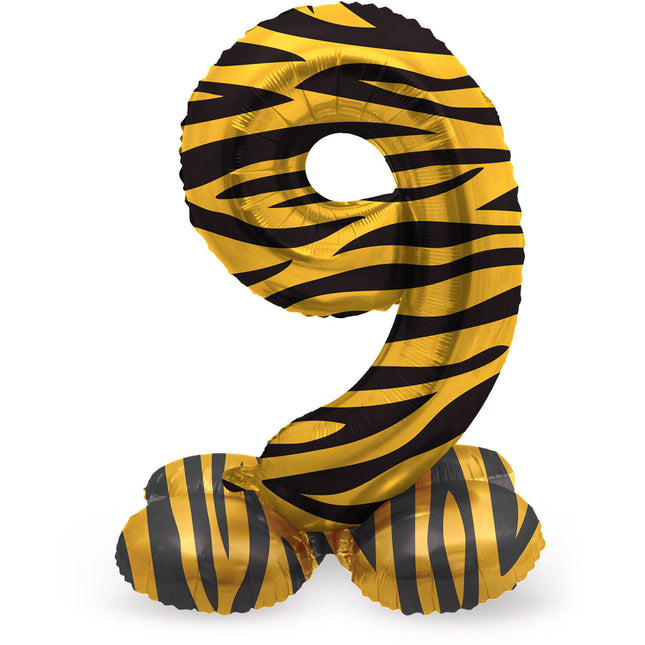 Palloncino Numero 9 Anni Tigre Con Vuoto Standard 72cm