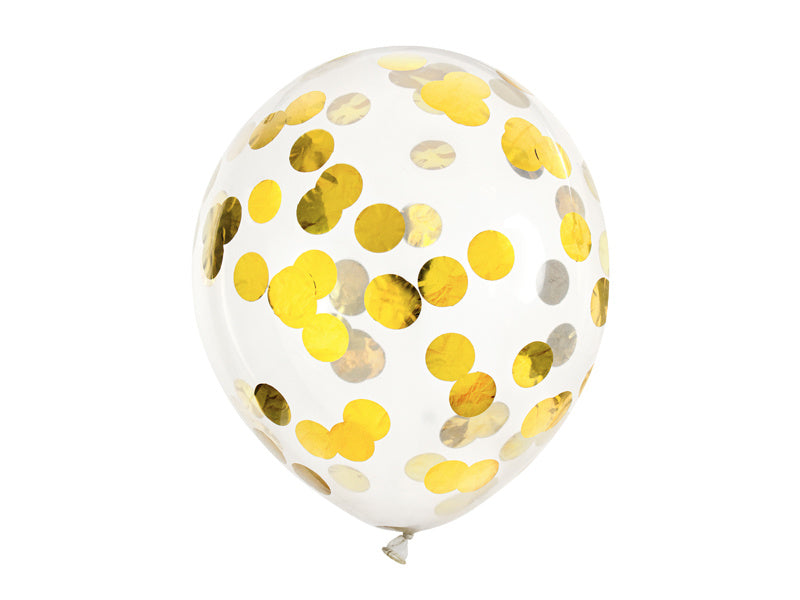 Palloncini a coriandoli Gold Deluxe 30cm 6 pezzi