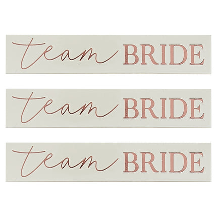 Tatuaggi finti rosa oro Team Bride 8cm 16pz