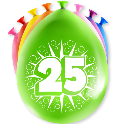 Palloncini 25 anni Hurrah 30cm 8pz