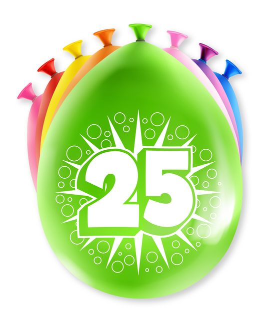 Palloncini 25 anni Hurrah 30cm 8pz