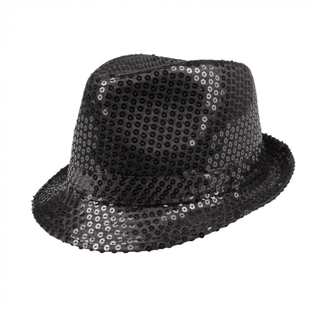 Cappello nero glitterato