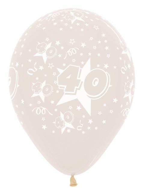 Palloncini Numero 40 Stelle Cristallo Trasparente 30cm 25pz