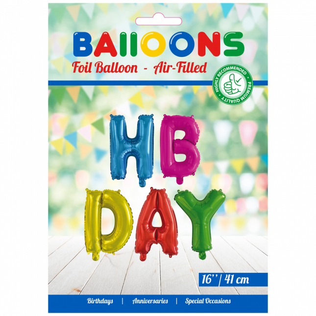 Palloncini Lettera Set Hbday Colorato 41cm