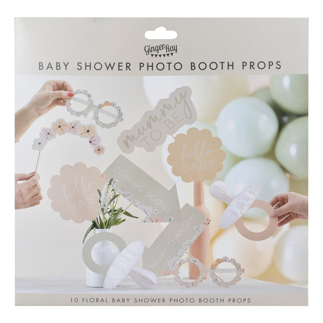 Oggetti di scena per Photobooth Baby Shower 10 pezzi