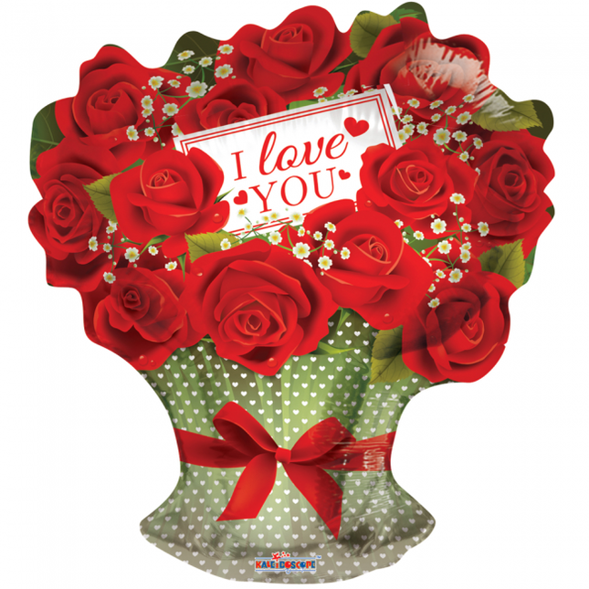 Palloncino ad elio Roses I Love You 45 cm vuoto