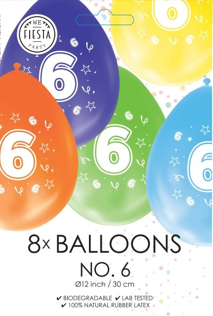 Palloncini colorati 6 anni 30 cm 8 pezzi