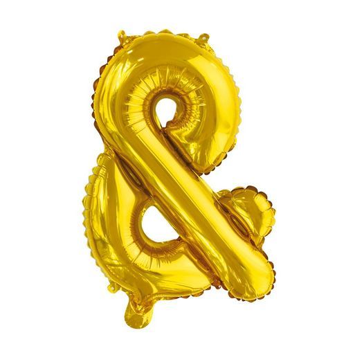 Palloncino in foil And-Sign & Gold 41 cm con cannuccia