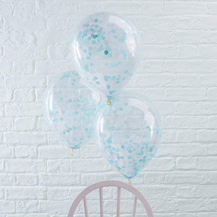 Palloncini coriandoli blu 30cm 5pz